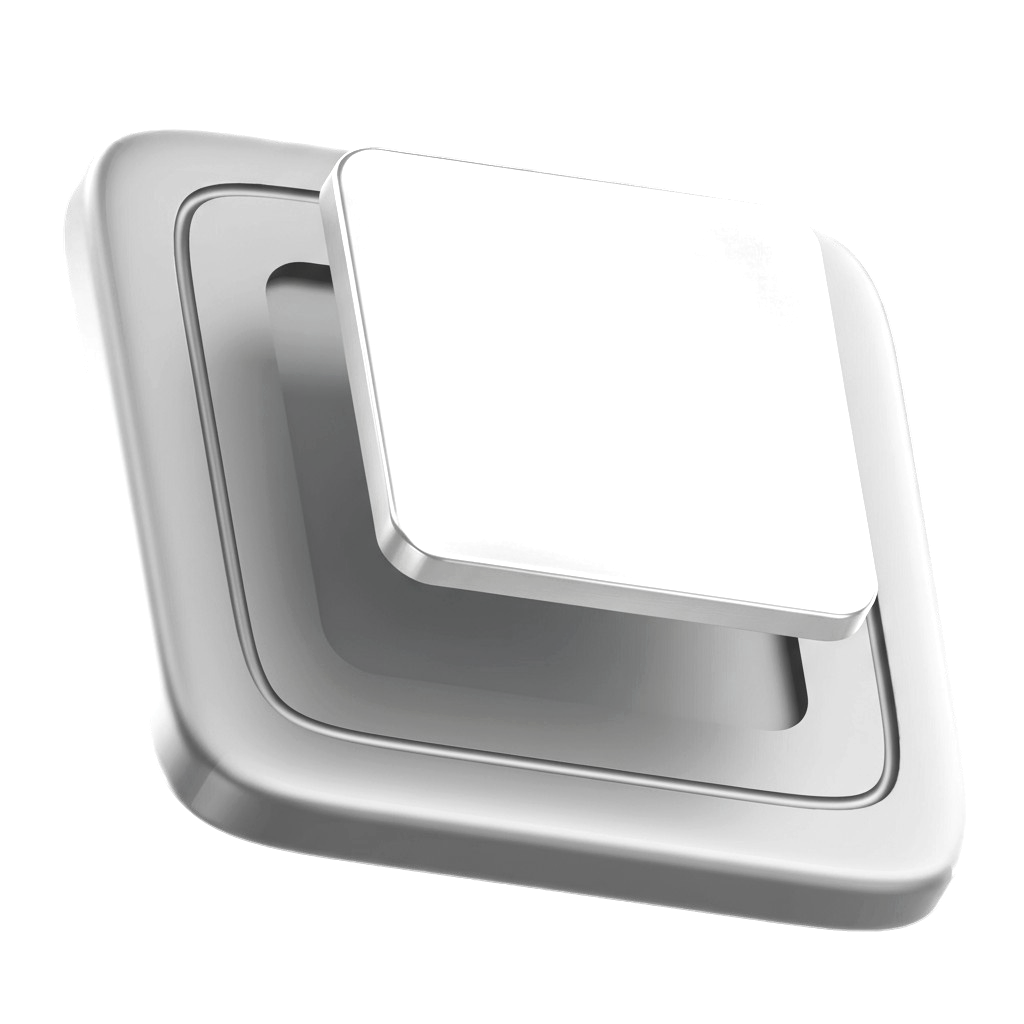 metal square with smaller square popped out of it