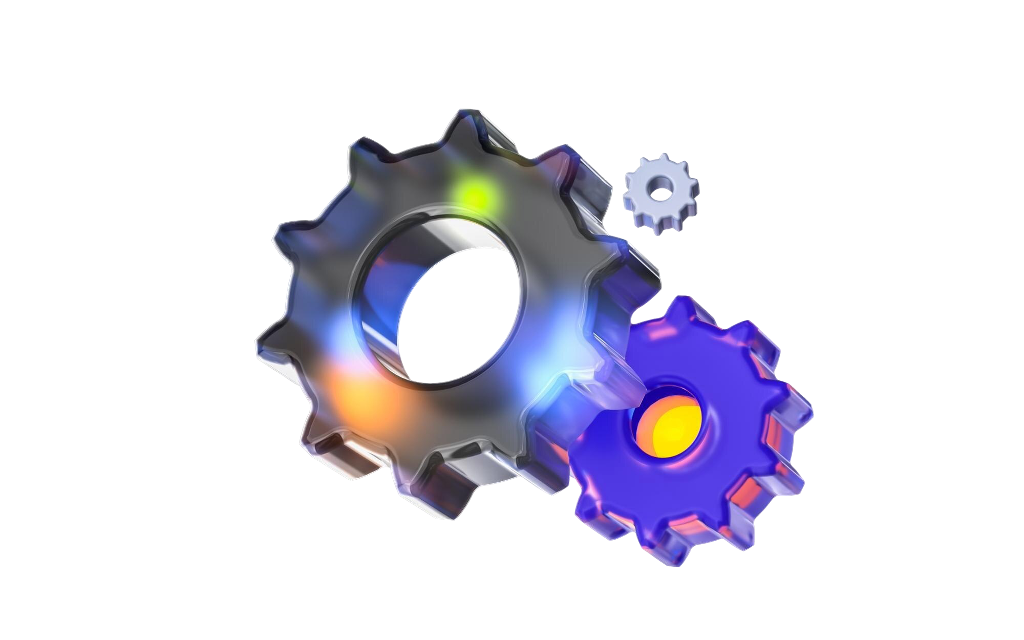 3 gears, one large, one a bit smaller behind it and one small one above them